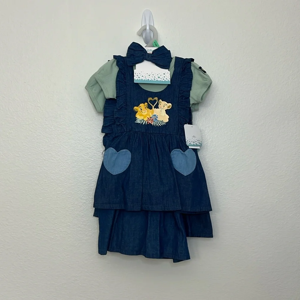 Disney Baby Pinafore Dresses 3pc set lion king
